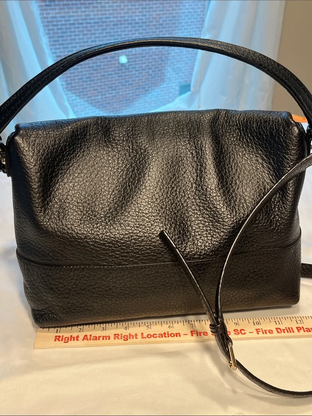 Kate Spade New‎ York Black Pebbled Leather Crossbody Shoulder Bag